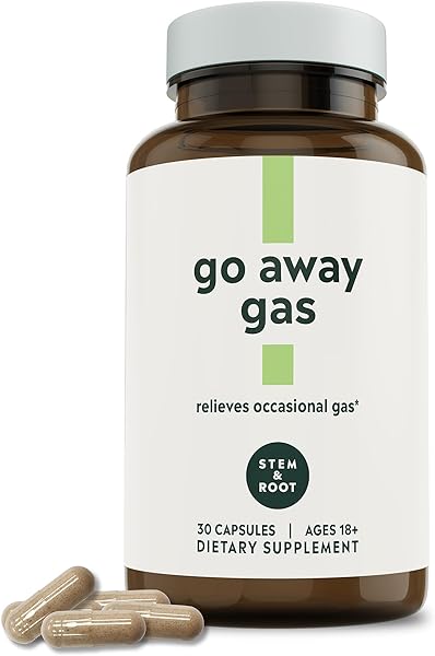 Go Away Gas Supplement | Relieves Occasional Gas | Made with Probiotics, Digestive Enzymes, & Ginger | Vegan & Gluten-Free, 30 Capsules in Pakistan in Pakistan