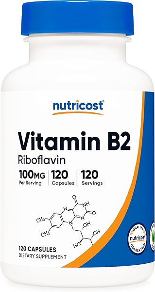 Nutricost Vitamin B2 (Riboflavin) 100mg, 120 Capsules - Gluten Free and Non-GMO in Pakistan in Pakistan