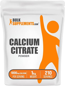 BulkSupplements.com Calcium Citrate Powder - Calcium Citrate Supplement, Calcium Citrate 1000mg - High Absorption, for Bone Health, 4760mg (1000mg Calcium) per Serving, 1kg (2.2 lbs) in Pakistan