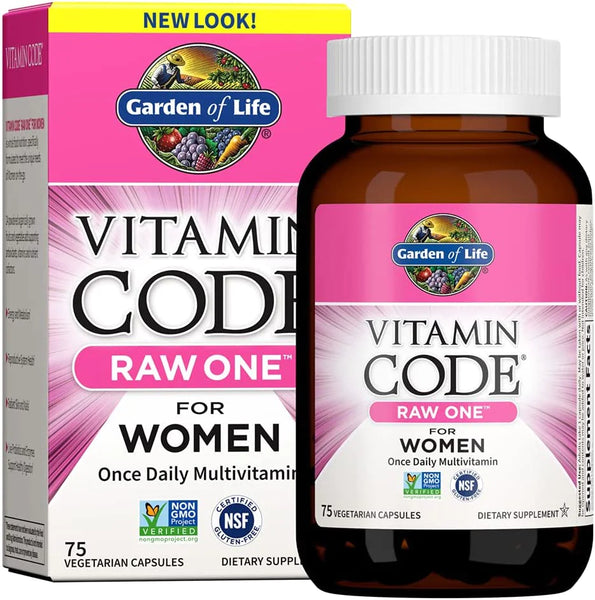 Garden of Life Vitamin Code Raw One Once Daily Multivitamin Capsules, Fruits, Veggies, Probiotics for Womens Health, Vegetarian, Gluten Free, 75 Count in Pakistan