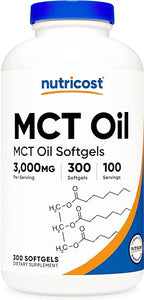 Nutricost MCT Oil Softgels 1000mg, 300 SFG (3,000mg Serv) - Great for Keto, Ketosis, and Ketogenic Diets in Pakistan