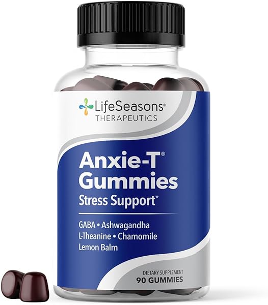 Anxie-T - Stress Relief Gummy - Vitamin Supplement for Mood & Mental Focus Support - Feel Calm and Relaxed - Rapidly Eases Tension - Ashwagandha, Kava Kava, GABA & L-Theanine - 90 Gummies in Pakistan