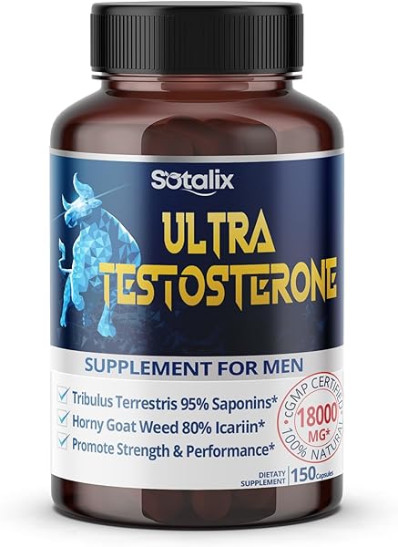 Ultra Booster 18,000MG with Tribulus Terrestris 95% Saponins, Horny Goat Weed 80% Icariin - Male Supplement for Energy, Strength, Endurance - Made in The USA in Pakistan