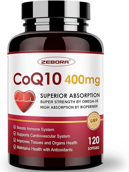 CoQ10-400mg-Softgels with PQQ, BioPerine & Omega-3, Coenzyme Q10(Ubiquinone) Supplement for High-Absorption, Powerful-Antioxidant, Support Heart & Energy-Production, 120 Servings in Pakistan in Pakistan