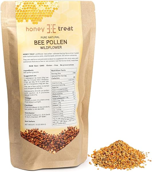 Bee Pollen Granules by Honey Treat- Raw, Pure, Natural, Fresh Wild Bee Pollen- Non GMO- No preservatives- 16 OZ (454g) in Pakistan in Pakistan