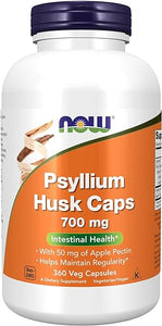NOW Supplements, Psyllium Husk Caps 700 mg with 50 mg of Apple Pectin, Intestinal Health*, 360 Veg Capsules in Pakistan