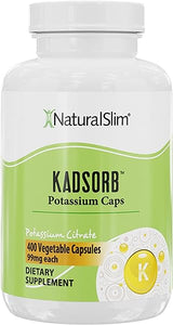 Naturalslim Kadsorb Natural Potassium Citrate - Supports Electrolyte Balance & Normal PH, Non-GMO & Gluten-Free, Absorbable Potassium Supplement with Essential Minerals - 99 mg 400 Capsules in Pakistan