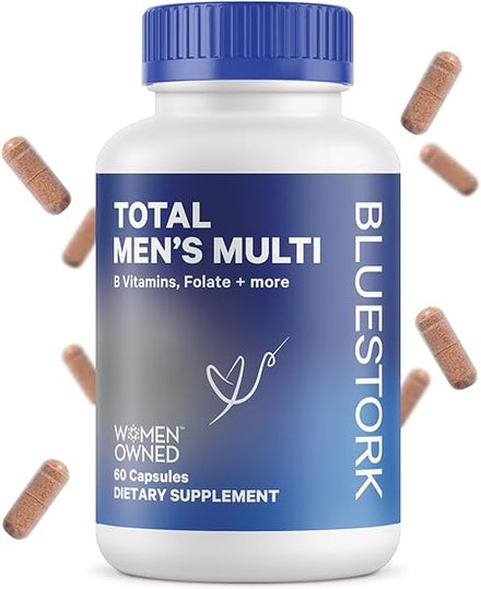 Blue Stork Total Mens Multi, Multivitamin for Men with Organic Health Blend, Vitamin C, D, B12 and Folic Acid to Help Support Energy, Focus and Immune Support - 60 Capsules in Pakistan