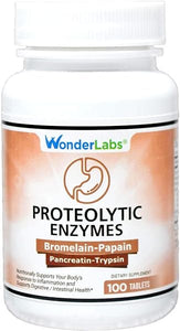 Proteolytic Enzymes | Bromelain Papain Pancreatin Trypsin 550 mg Total with Standardized Amylase, Lipase, and Protease, 100 Tablets in Pakistan
