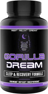 Gorilla Dream Premium Sleep Aid - Nootropic Infused Comprehensive Sleep & Recovery Supplement - GABA, Melatonin, Valerian Root, Magnesium, L-Theanine, Sensoril® Ashwagandha & More - 120 Capsules in Pakistan