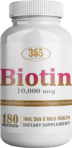 365 Health Extra Strength Biotin 10,000 mcg (Vitamin B7) 180 Count Tablets - Biotin Supplements for Healthy Hair Skin & Nails for Adults in Pakistan