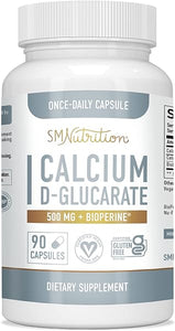 Calcium D-Glucarate | 500mg | CDG for Liver Detox & Cleanse, Metabolism, Hormone Balance, & Menopause Support* | Vegan.org Certified, Non-GMO, Gluten-Free Calcium D Glucarate | 90 Ct. (3-Month Supply) in Pakistan