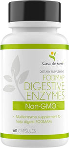 FODMAP Digestive Enzymes Certified Low FODMAP| IBS SIBO Food Intolerance Malabsorption Gut Supplement| Multi Enzyme Amylase Bromelain Lipase Lactase Protease Papain Alpha galactosidase & More| Non GMO in Pakistan