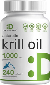 Eagleshine Vitamins Antarctic Krill Oil, 1,000mg Per Serving – Mercury Free, No Fishy Taste – Rich in Omega-3s, EPA, DHA, Astaxanthin, & Phospholipids – Non-GMO, No Gluten (120 Servings) in Pakistan