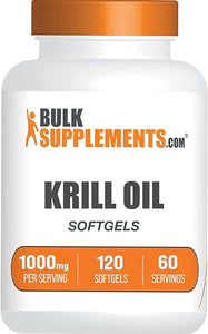 BULKSUPPLEMENTS.COM Krill Oil 1000mg Softgels - Krill Oil Supplement, Antarctic Krill Oil, DHA Supplements - Krill Oil Omega 3, 2 Krill Oil Softgels per Serving (1000mg), 120 Softgels in Pakistan