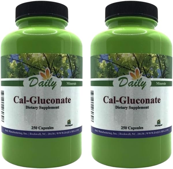 Daily Manufacturing Calcium Gluconate 250 Capsules (Pack of 2) Stronger Bones and Overall Wellness (Reams Original) in Pakistan in Pakistan