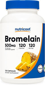 Nutricost Bromelain 500mg, 120 Vegetarian Capsules - Bromelain (2400 GDU/g), Non-GMO, Gluten Free in Pakistan