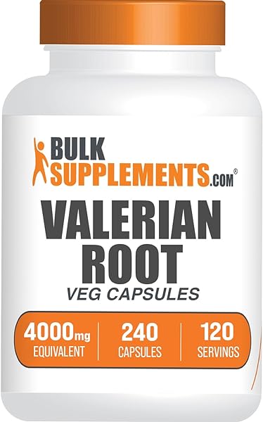 BulkSupplements.com Valerian Root Capsules - Valerian Root Extract, Valerian Root Capsules 1000mg - Vegan, 2 Capsules per Serving, 4000mg Equivalent, 240 Veg Capsules, Pack of 1 in Pakistan in Pakistan