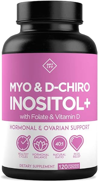 Premium Inositol Supplement - Myo-Inositol and D-Chiro Inositol Plus Folate and Vitamin D - Ideal 40:1 Ratio - Hormone Balance & Healthy Ovarian Support for Women - Vitamin B8-30 Day Supply in Pakistan in Pakistan