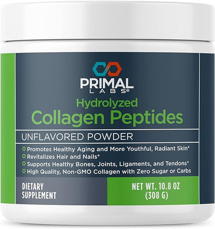 Primal Health Hydrolyzed Collagen Peptides - Multi Collagen Blend - Promotes Healthy Hair, Nails, Skin, & Joints - Non-GMO & Keto Friendly - Unflavored Protein Powder - 30 Servings in Pakistan