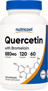 Nutricost Quercetin with Bromelain, 880mg Quercetin + 165mg Bromelain Per Serving, 120 Capsules, 60 Servings (2 Caps Per Serving) - Vegetarian, Non-GMO & Gluten Free in Pakistan