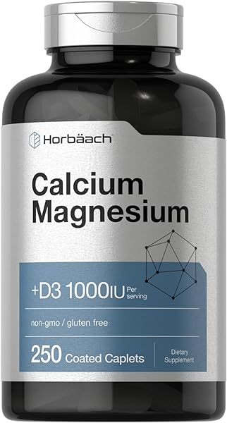 Calcium, Magnesium & D3 | 250 Coated Caplets | Non-GMO & Gluten Free Supplement | by Horbaach in Pakistan in Pakistan