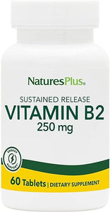 NaturesPlus Vitamin B2 (Riboflavin) - 250 mg, 60 Vegetarian Tablets, Sustained Release - Natural Energy & Metabolism Booster, Promotes Overall Health - Gluten-Free - 60 Servings in Pakistan