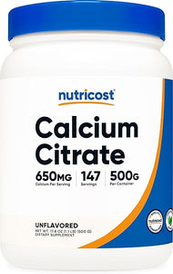 Nutricost Calcium Citrate Powder (500 Grams) (Unflavored) - Pure Calcium Citrate, No Fillers, Gluten Free (1.1lbs) in Pakistan