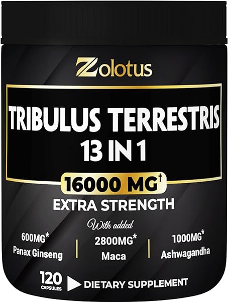 13in1 Tribulus Terrestris Capsules - 16000mg Per Serving with Maca, Horny Goat Weed, Panax Ginseng, Saw Palmetto, Tongkat Ali, Shilajit & More - Energy, Stamina Supplement for Men & Women - 120 Counts in Pakistan