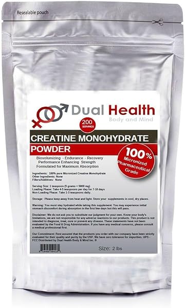 Creatine Monohydrate (2 lbs) 200 Mesh Pure Micronized Powder Bulk Supplement Pre Workout, Body Building, Strength, Athletic Performance, Muscle Recovery, 5g (5000mg) Serving Size in Pakistan