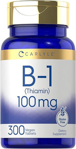 Carlyle Vitamin B-1 | 100mg | 300 Tablets | Non-GMO and Gluten Free Thiamin Supplement in Pakistan