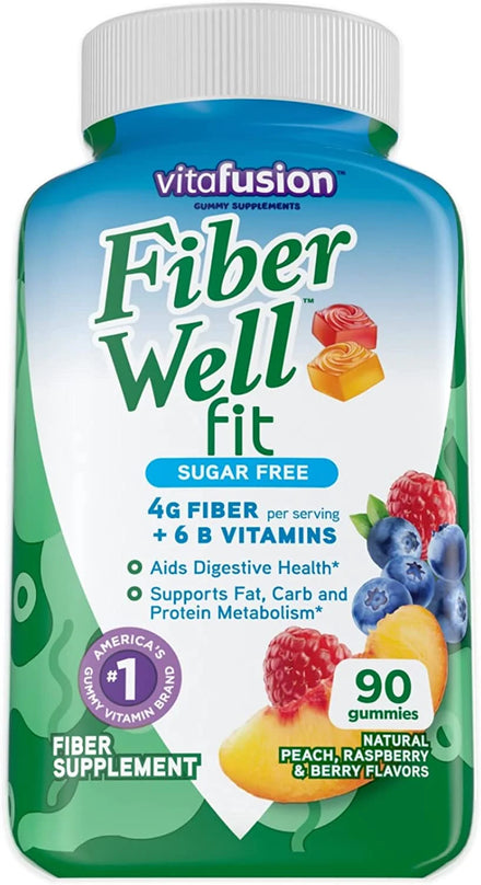 Vitafusion Fiber Well + Probiotics Gummies for Adults, 60 Count