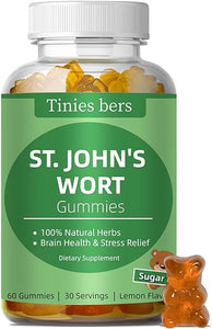 St John's Wort Gummies 500mg, Sugar Free Gummies for Adults Kids, Best Herbs Gummies for Brain and Stress Relief, Non-GMO, Gulten Free, Vegan, Pectin, 60 in Pakistan