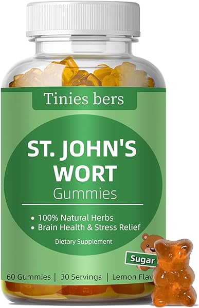 St John's Wort Gummies 500mg, Sugar Free Gummies for Adults Kids, Best Herbs Gummies for Brain and Stress Relief, Non-GMO, Gulten Free, Vegan, Pectin, 60 in Pakistan in Pakistan