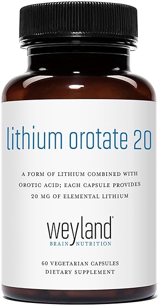 Lithium Orotate 20mg (1 Bottle), 60 Vegetarian Capsules, Lithium Supplement Supports Healthy Mood, Behavior, Memory and Wellness in Pakistan