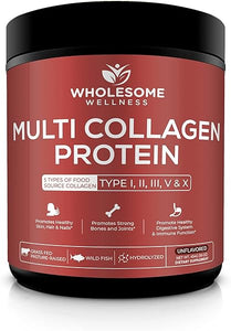 Multi Collagen Protein Powder Hydrolyzed (Type I II III V X) Grass-Fed All-in-One Super Bone Broth + Collagen Peptides - Premium Blend of Grass-Fed Beef, Chicken, Wild Fish, Eggshell Collagen in Pakistan