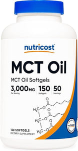 Nutricost MCT Oil Softgels 1000mg, 150 SFG (3,000mg Serv) - Great for Keto, Ketosis, and Ketogenic Diets in Pakistan