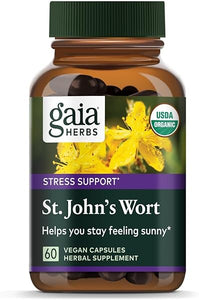 Gaia Herbs St. John's Wort - Natural Stress Support Supplement - with St. John's Wort - 60 Vegan Capsules (20-Day Supply) in Pakistan