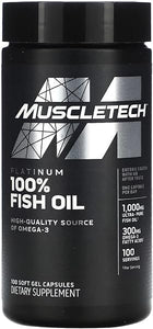 Omega 3 Fish Oil Capsules MuscleTech 100% Omega Fish Oil Burpless Fish Oil Supplement Omega 3 Fatty Acid Supplement Fish Oil 1000mg Pills, 100 Count in Pakistan