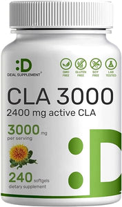 Ultra Strength CLA 3000mg | 240 Softgels, Active Conjugated Linoleic Acid from Non-GMO Safflower Oil, Non-Stimulating, Supports Weight Management | Lean Muscle Mass in Pakistan