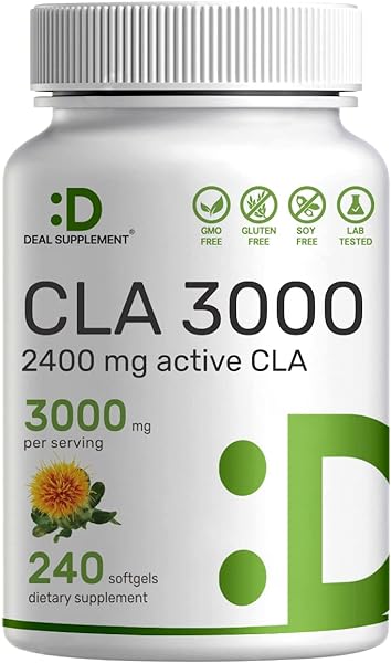 Ultra Strength CLA 3000mg | 240 Softgels, Active Conjugated Linoleic Acid from Non-GMO Safflower Oil, Non-Stimulating, Supports Weight Management | Lean Muscle Mass in Pakistan in Pakistan