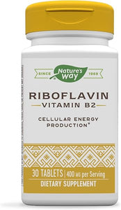 Nature's Way Riboflavin Vitamin B2 - 400 mg Riboflavin - Supports Cellular Energy* - Gluten Free - 30 Tablets in Pakistan