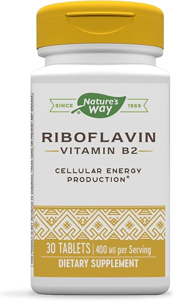 Nature's Way Riboflavin Vitamin B2 - 400 mg Riboflavin - Supports Cellular Energy* - Gluten Free - 30 Tablets in Pakistan in Pakistan