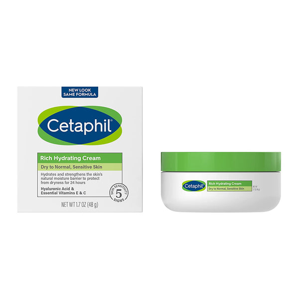 CETAPHIL Rich Hydrating Night Cream for Face, With Hyaluronic Acid, Moisturizing Cream for Dry Skin