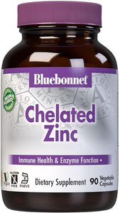 Bluebonnet Nutrition Albion Chelated Zinc, For Immune Health & Enzyme Function*, Soy-Free, Gluten-Free, Non-GMO, Kosher Certified, Dairy-Free, Vegan, 90 Vegetable Capsules, 90 Servings in Pakistan