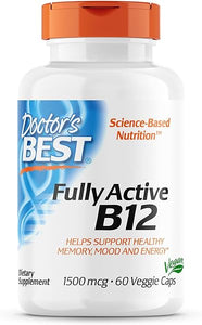 Doctor's Best Fully Active B12 1500 mcg, Non-GMO, Vegan, Gluten Free, Supports Healthy Memory, Mood and Circulation, 60 Count in Pakistan