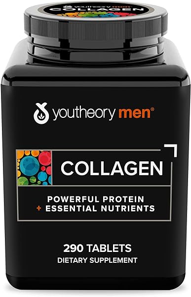 Youtheory Collagen for Men - with Biotin, Vitamin C and 18 Amino Acids, Gluten Free Hydrolyzed Collagen Supplement, 290 Capsules in Pakistan