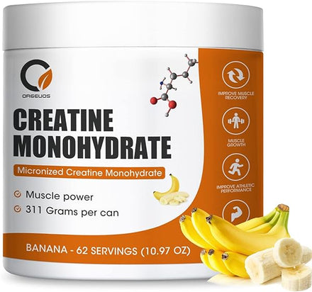 Creatine Monohydrate - for Women and Man - Micronized Pre-Workout Powder - Muscle Growth & Gain, Boost Strength, and Improve Muscle Recovery, 62 Servings - Banana Flavor in Pakistan