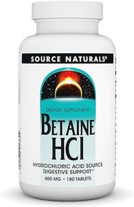 Source Naturals - Betaine HCl Hydrochloric Acid Source 650 mg. - 180 Tablets in Pakistan