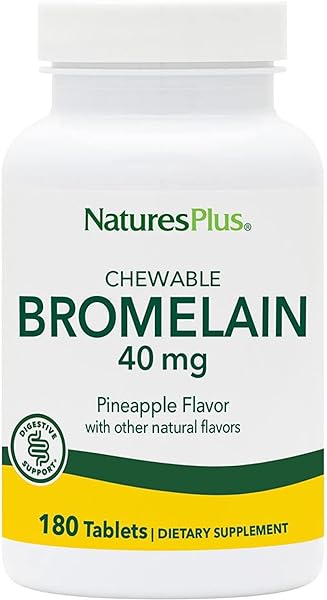 NaturesPlus Chewable Bromelain - 40 mg - Natural Proteolytic Enzyme Supplement - 180 Chewable Tablets (180 Servings) in Pakistan in Pakistan